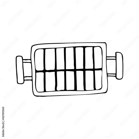 Hand Drawn Barbecue Grill Illustration In Vector Doodle Barbecue Grill