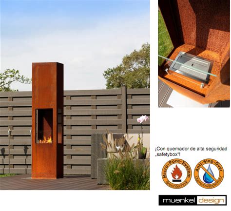 Muenkel Design Chimenea Bio De Etanol Prism Fire L