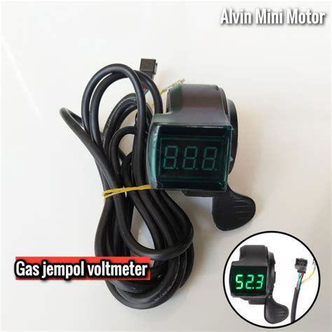 Jual Throttle Thumb Voltmeter Display Indikator Gas Jempol Sepeda