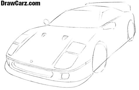 How to draw a ferrari Easy step by step – DrawCarz