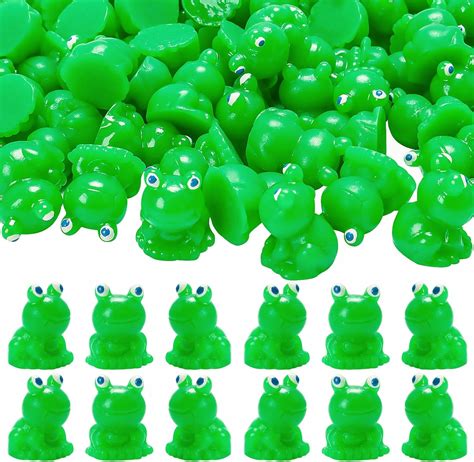 Amazon Exasinine 100 Pcs Resin Mini Frogs Green Frog Miniature