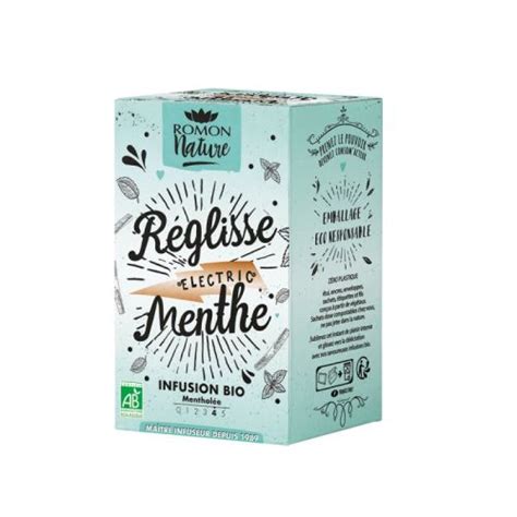 ROMON NATURE TISANE Réglisse Menthe Bio 16 Sachets Pharmacie