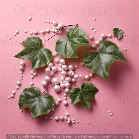 Screensaver Background Pink Pearls and Ivy Background PNG Sublimations ...