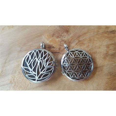 Pendentif Oeil De Tigre Avec Arbre De Vie Fleur De Vie