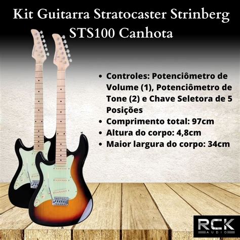 Kit Guitarra Stratocaster Strinberg STS100 Canhota