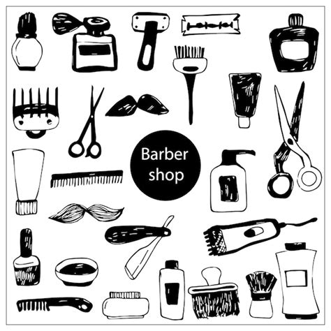 Premium Vector Vector Set Elements Barber Shop Tools Hairdresser