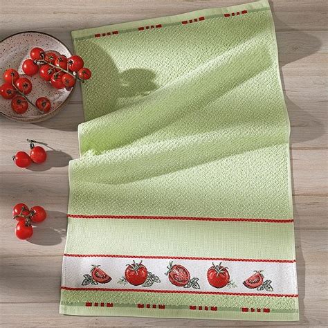 Pano De Copa Felpudo Jacquard Para Bordar Picnic 45x70cm Tomates