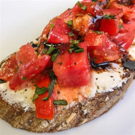 [homemade] Goat Cheese Bruschetta With Balsamic Reduction R Food