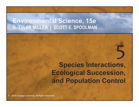 Species Interactions Ecological Succession And Population Control