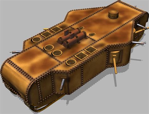 3ds max steampunked k-wagen tank