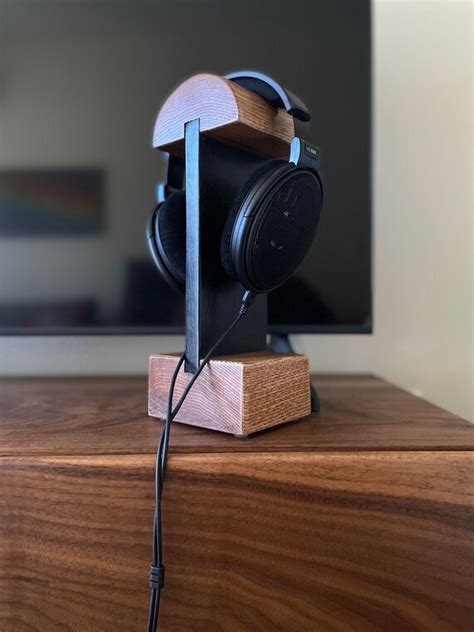 Handmade Headphone Stand Solid Oak Etsy