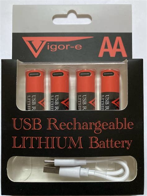 USB Herlaadbare Oplaadbare AA Batterijen 2400mWh 1600mAh Lithium