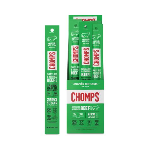 Chomps Grass Fed Beef Sticks Jalapeno Value Pack Thrive Market