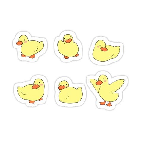 Ducklings Sticker For Sale By Art Ducky Cartoon Stickers Print