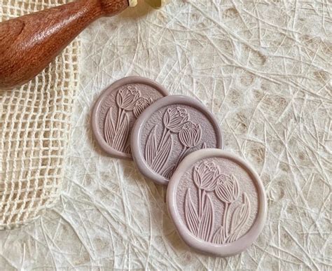 Tulip Wax Seal Stamp Kit Greenery Grass Wax Seal Kit Etsy