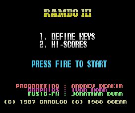 Screenshot Of Rambo III MSX 1988 MobyGames