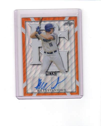 Leaf Perfect Game National Showcase Metal Autographs Orange Wave