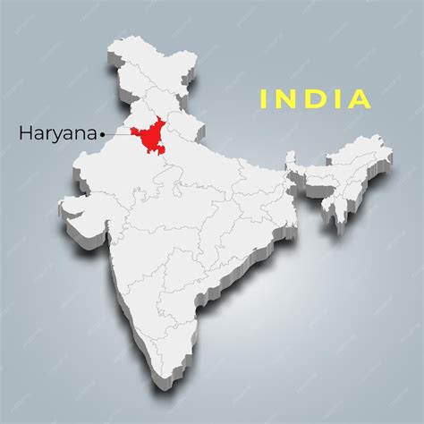 Premium Vector Haryana Map Location In Indian 3d Isometric Map