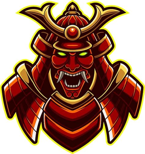 Vektor illustration der samurai maskottchen logo vorlage für esport