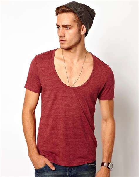 Asos Asos T Shirt With Deep Scoop Neck At Asos