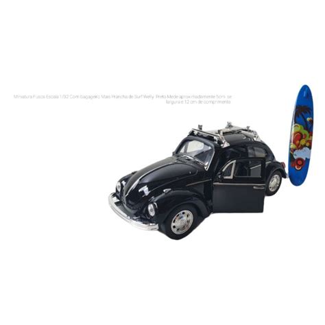 Miniatura Fusca Escala Bagageiro Mais Prancha De Surf Welly