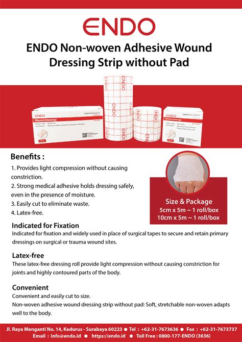 Endo Non Woven Adhesive Wound Dressing Strip Without Pad Pt Endo