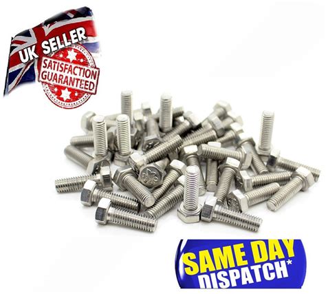 M Mm Hex Bolts A Stainless Steel Hexagon Head Fully Threaded Set