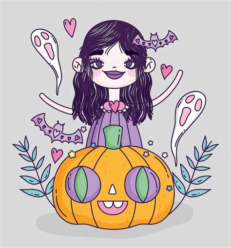 Bruja Ni A Truco O Trato Feliz Halloween Vector Premium