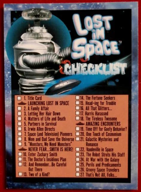 LOST IN SPACE Carte 072 CHECKLIST Inkworks 1997 EUR 6 91