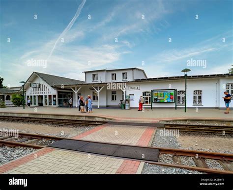 Visitor center and small railway station Ostseebad- Binz, Rügen ...