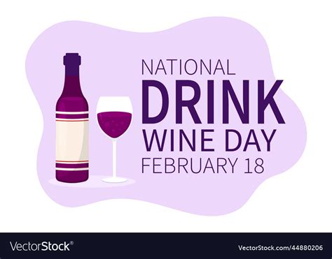 National Drink Wine Day On February With Glass Vector Image