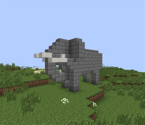 Elephants, mammoth and rhino statue Minecraft Map