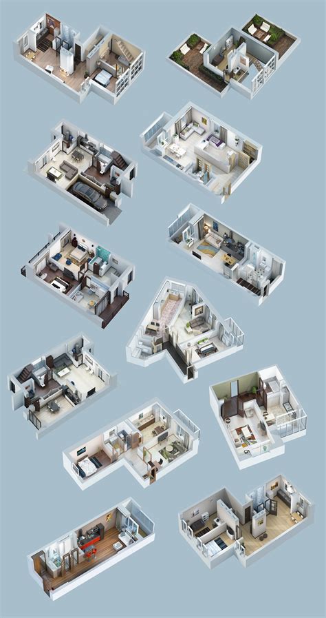 3D floorplan on Behance