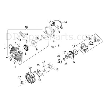 Oleo Mac GS 51 GS 51 Parts Diagram Starter Assy And Clutch