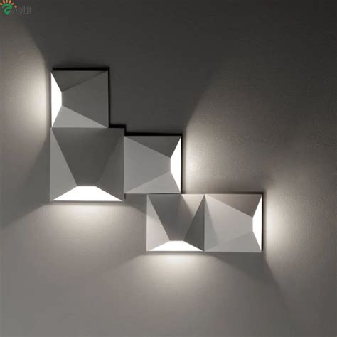 Nordic DIY Led Wall Lamp Bedroom Geometry Metal Led Wall Lights Living ...