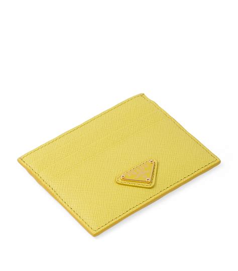 Womens Prada Yellow Saffiano Leather Card Holder Harrods UK