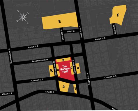 Tim Hortons Field Parking Map