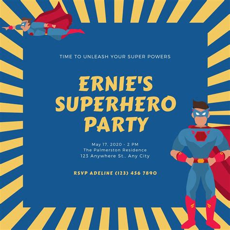 Free And Customizable Superhero Invitation Templates Canva