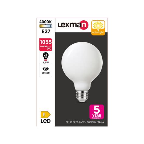 Bombilla LED filamento LEXMAN G95 E27 9.5W 4000K 1055 lm | Leroy Merlin