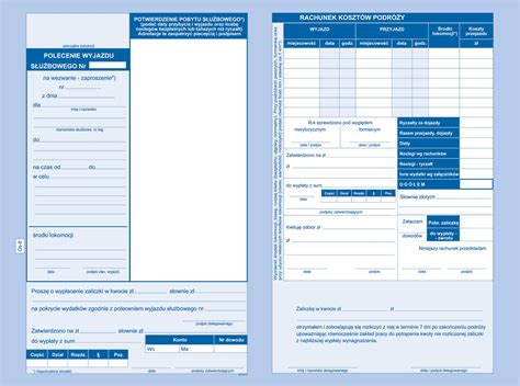 POLECENIE WYJAZDU SŁUŻBOWEGO Os 6 Cena Opinie Druki 11721038943
