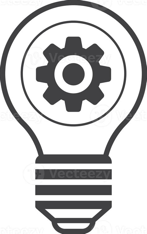 Light Bulbs And Cogs Illustration In Minimal Style 13395350 Png