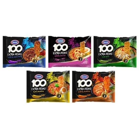 Jual GAGA 100 MIE INSTANT EXTRA PEDAS KUAH GORENG 75Gr ISI 10 PCS