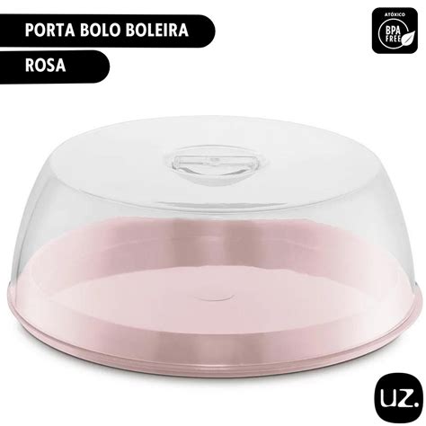 Porta Bolo Boleira Plus Rosa Uz Shopee Brasil