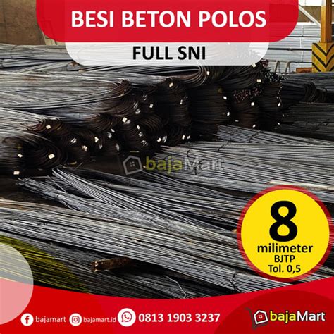 Jual Besi Beton Polos Merek BAS SNI TP TS 280 8 Mm X 12 Meter