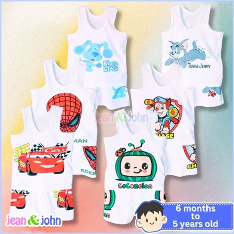 White Terno For Boy Baby And Kids Sando And Short Set Damit Pang Bata