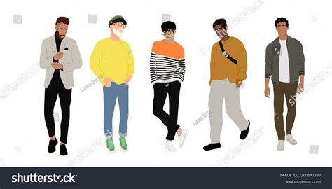 Street Fashion Men Vector Illustration Different Stock Vector Royalty