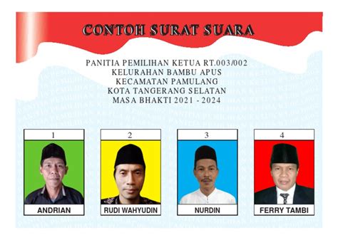 Contoh Surat Suara Pemilihan Ketua Rt Pdf