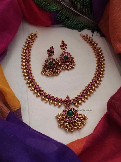 Arjunaaz Designs Ruby Necklace Designs Gold Jewellery Design