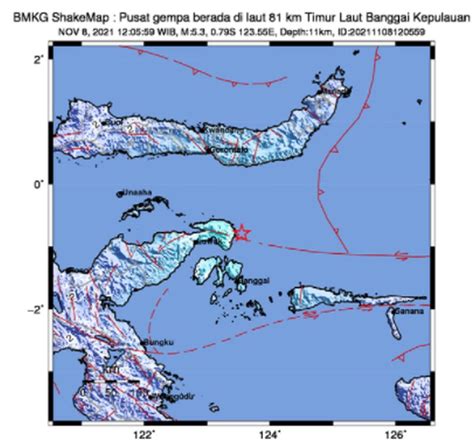 Bmkg Gempa M Di Banggai Kepulauan Akibat Aktivitas Sesar Naik Batui