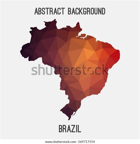 Brazil Map Geometric Polygonalmosaic Styleabstract Tessellationmodern